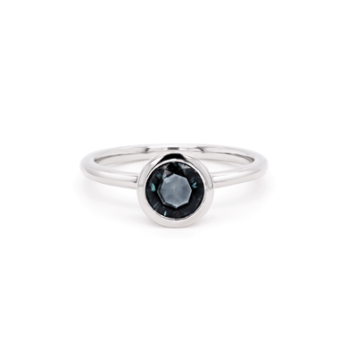 New Moon - Blue Sapphire Solitaire Ring