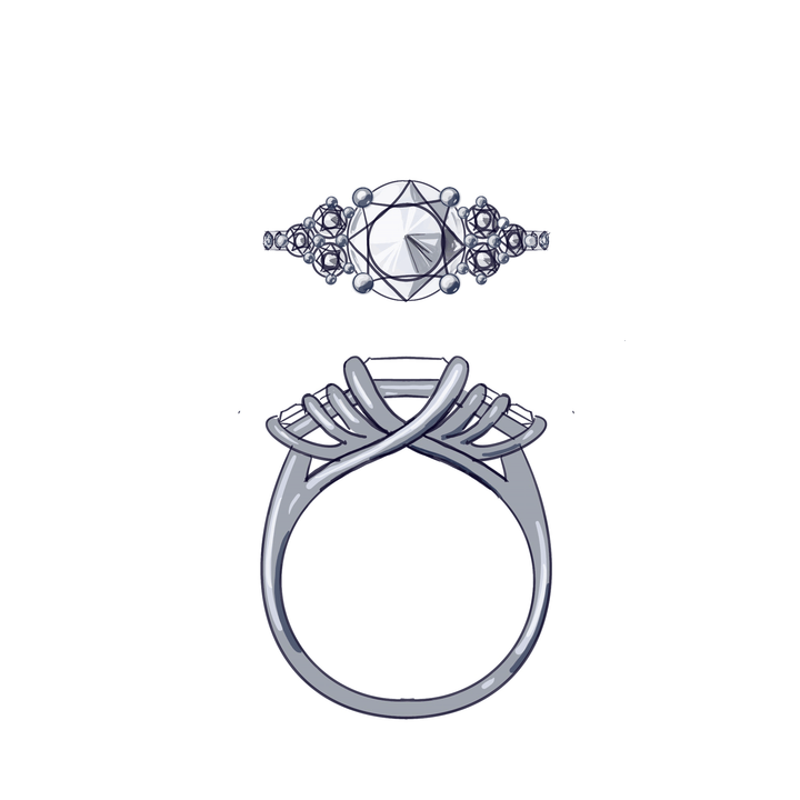 Moissanite Platinum Engagement Ring Design